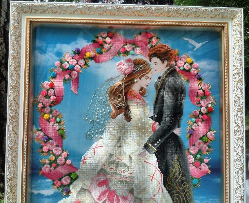 Фантастически красивая картина Жених и невеста, Свадьба !