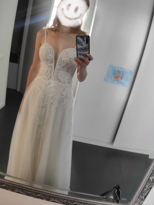 Nowa suknia ślubna Herms Bridal invory r. 34/36