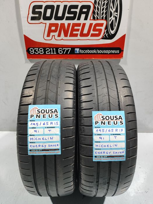 2 pneus semi novos 195-65R15 Michelin 91T - Oferta dos Portes