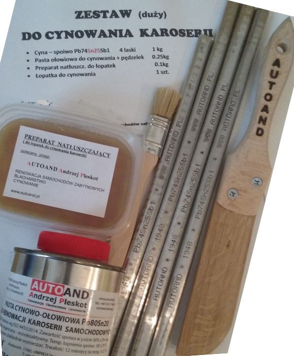 Zestaw do cynowania karoserii cyna Autoand FV