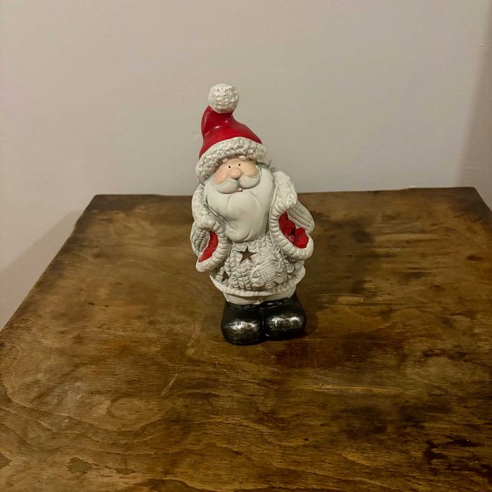 Ceramiczna figurka Św.Mikołaja 20 cm na wkłady świecy