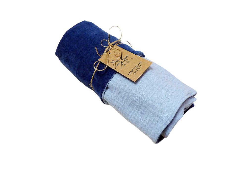 Kocyk niemowlęcy muślin i bawełniany velvet.