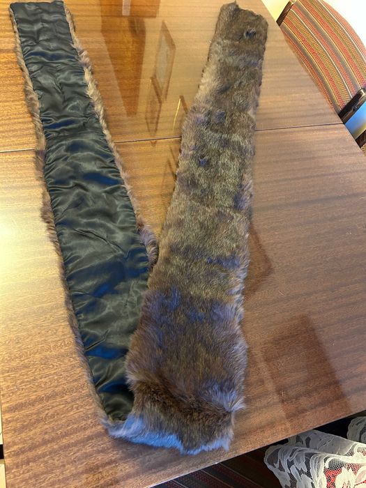 szal futrzany 13 cm szerokości 2 metry długości naturalny, norka