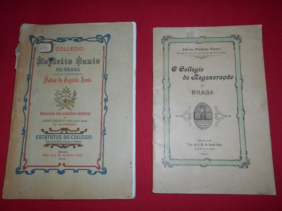 5 livros RAROS e ANTIGOS versando sobretudo sobre a cidade de Braga.