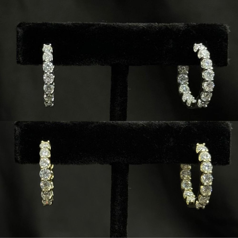 Сережки з муассанітами 2.6ct кільця