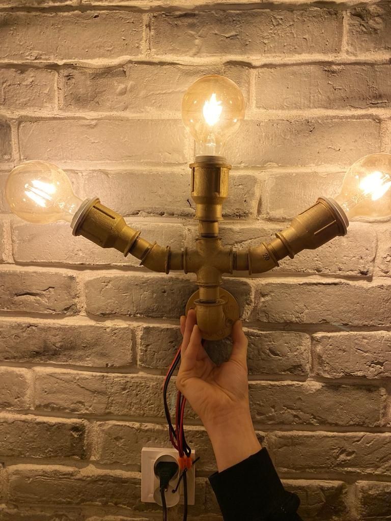 Lampa vintage styl retro lampa industrialna z rur boho