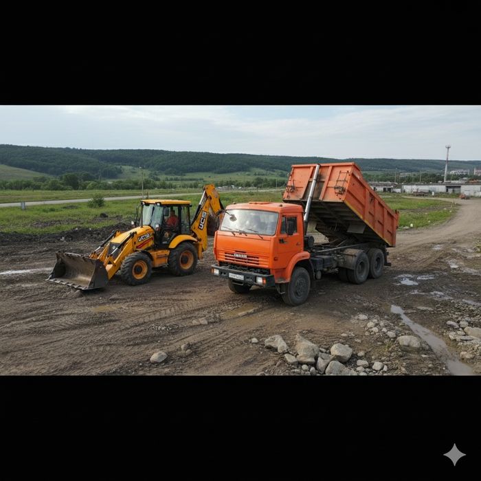 Оренда спецтехніки JCB: Екскаватор, Погрузчик, Самоскиди (КамАЗ, ЗІЛ).