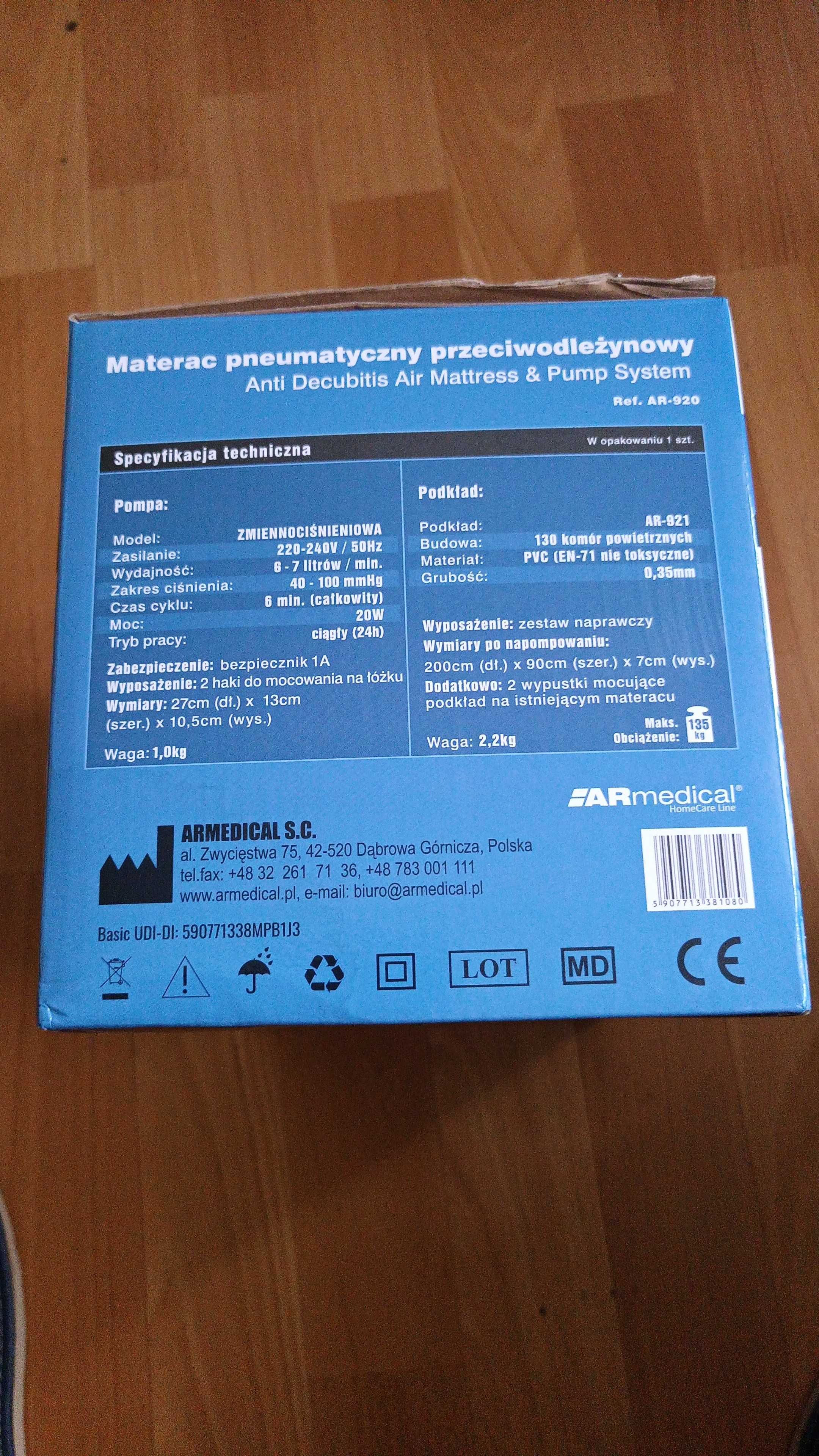 Sprzedam materac pneumatyczny przeciwodleżynowy