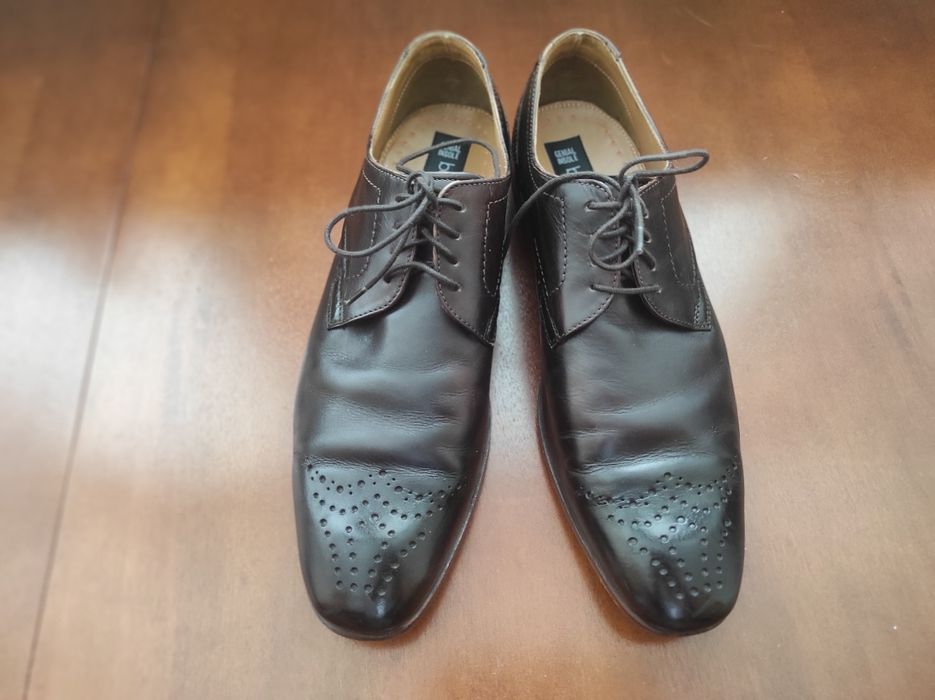 Bugatti. Броги, стильные классические кожаные мужские туфли 44 размер