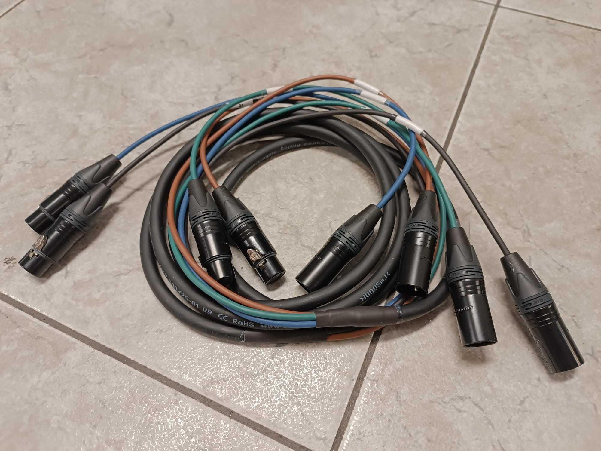 Kabel wieloparowy multicore audio 4x XLR symetryczne multipara neutrik