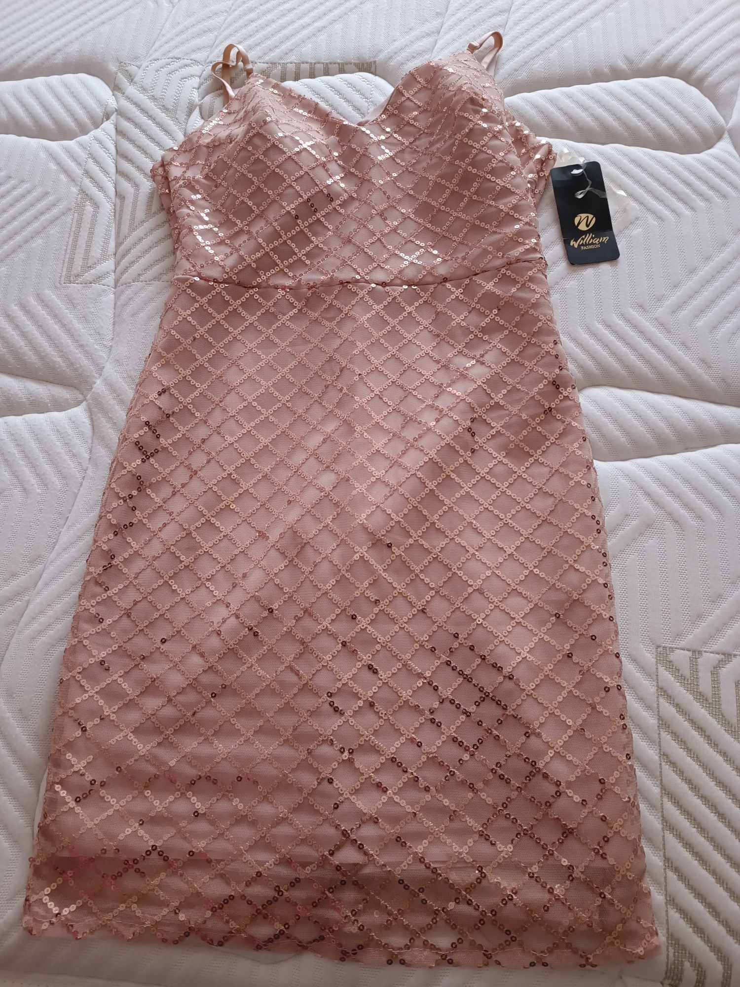 Vestido cerimônia curto rosa  tamanho único