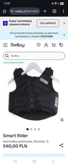 Używana dziecięca kamizelka Smart Rider w rozmiarze Child XS