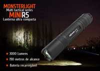 Lanterna tática MonsterLight Mini R5 com bateria recarregável