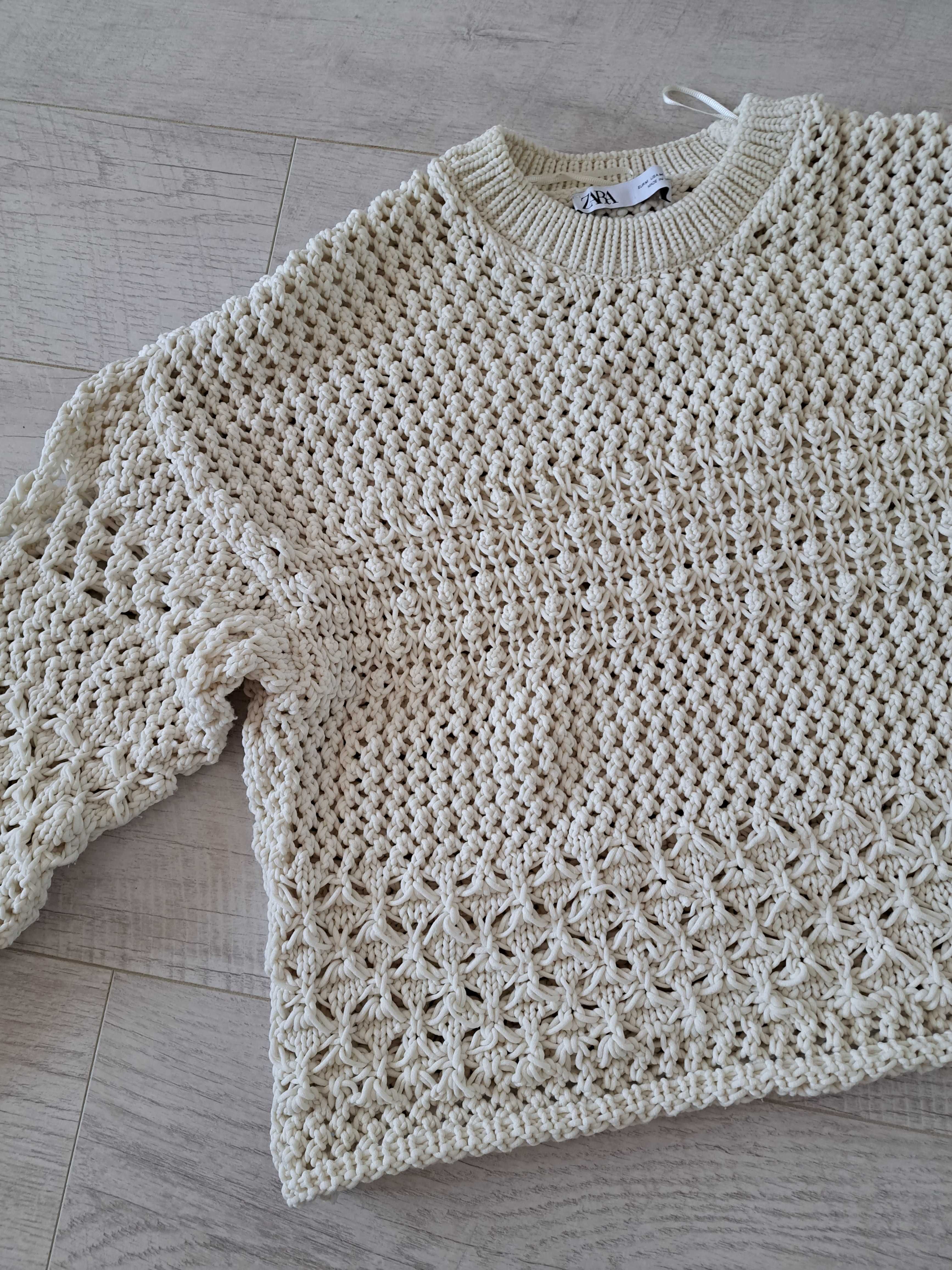 Sweter ZARA boho ecru