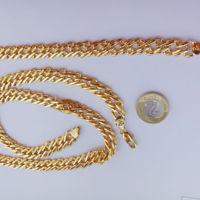 Złoty łańcuszek plus złota bransoletka,grawer,18k,750,ITaly,NOWY,ROMBO
