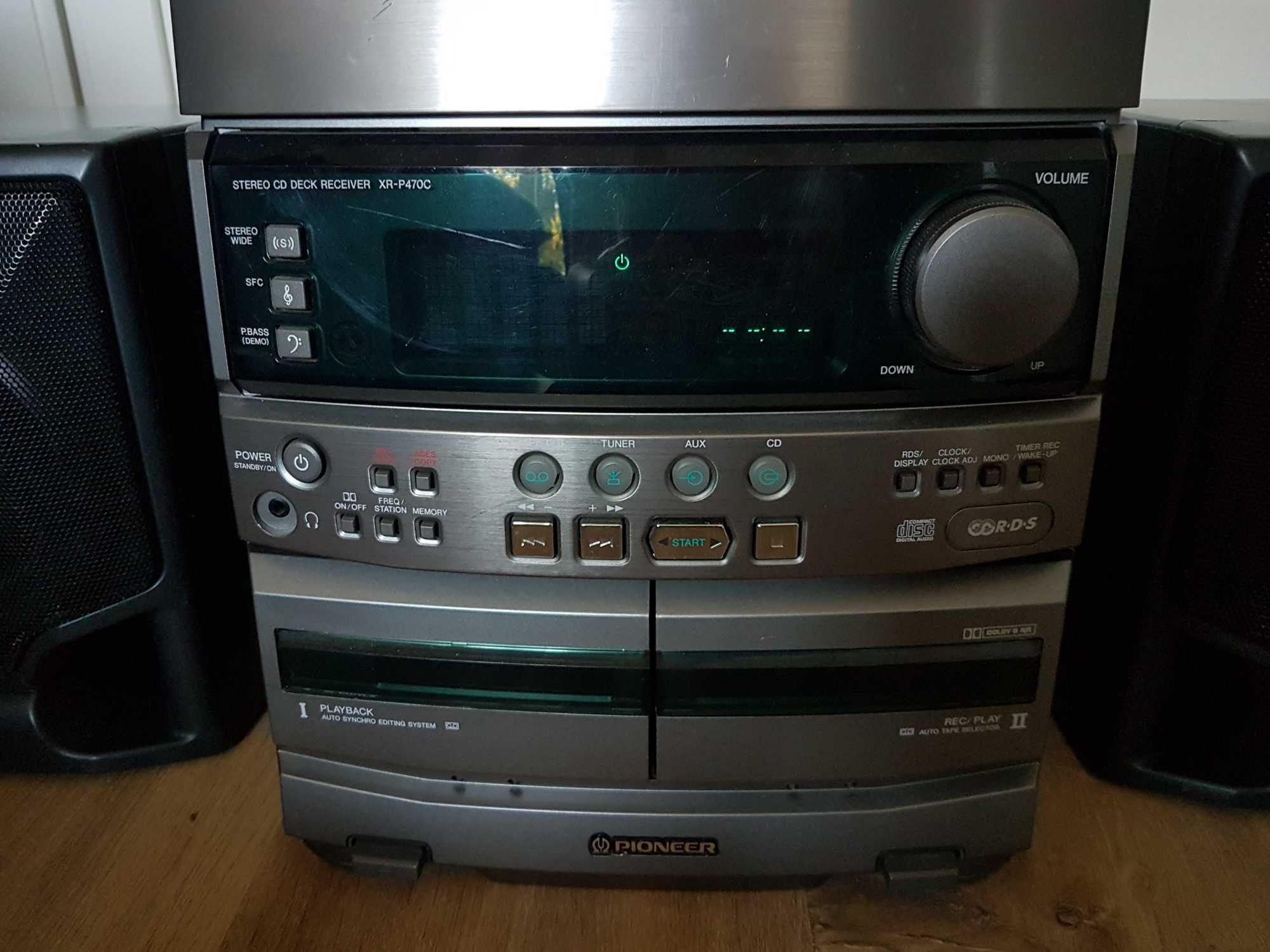 Wieża Pioneer XR-P470C 3xCD Radio 2xKasety Głośniki JVC SP-PCX102BK