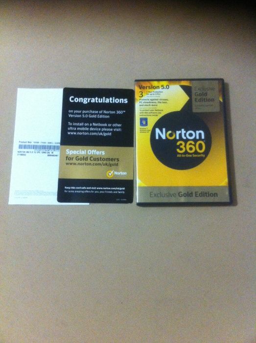 Диск CD / DVD. NORTON 360. Оригинал. Exclusive Gold Edition.