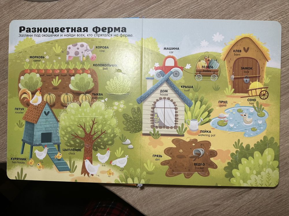 Книга с окошками clever Мой первый английский. Учим цвета