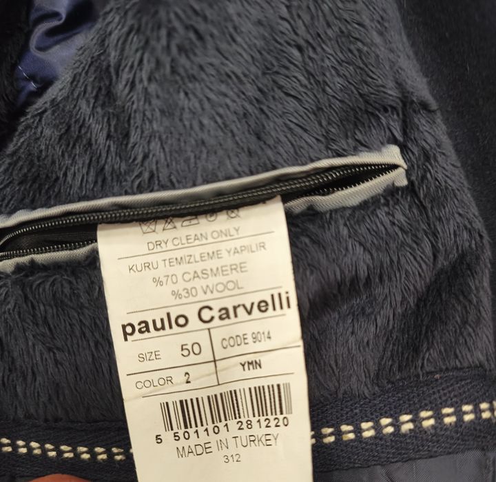 Ексклюзивне Чоловіче Пальто Paulo Carvelli