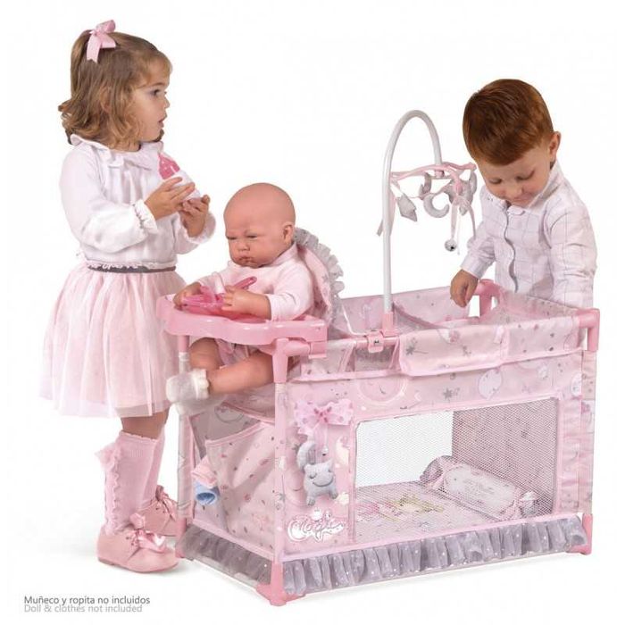 Urocze łóżeczko kojec marki DeCuevas Toys dla lalek do 42 cm–brak elem