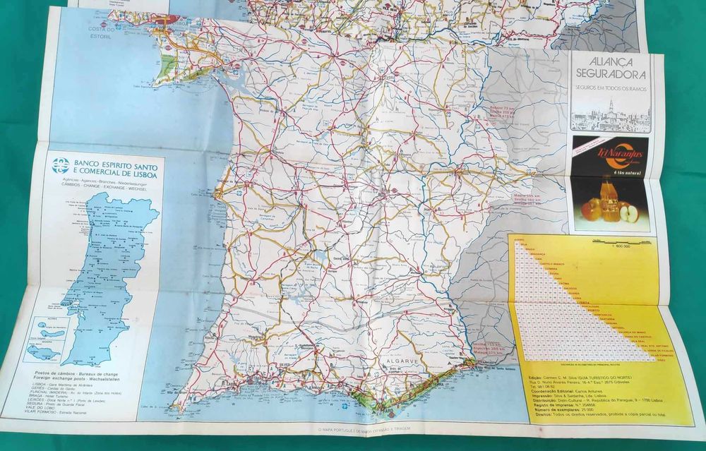 Mapa de Portugal e da Europa.