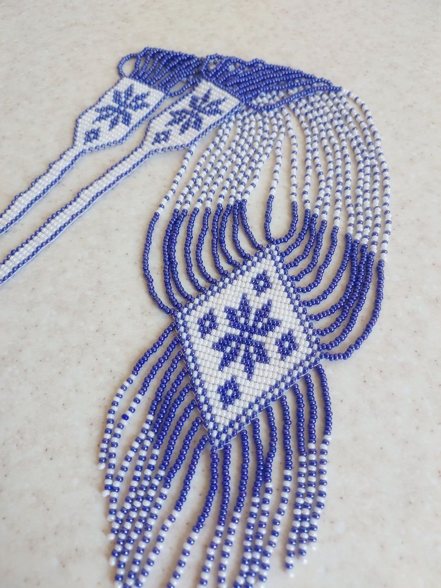 синій гердан прикраси ручна робота аксесуари намисто в українському ст