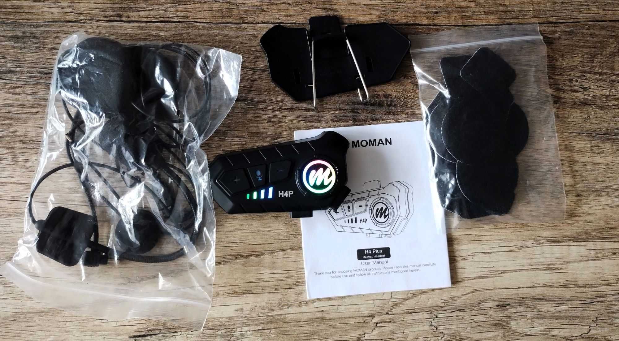 Moman H4 Plus zestaw słuchawkowy do kasku motocyklowego, wodoszczelny.