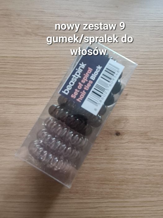 Zestaw 9 nowych gumek do włosów Gymbeam Black spiralki czarne brązowe