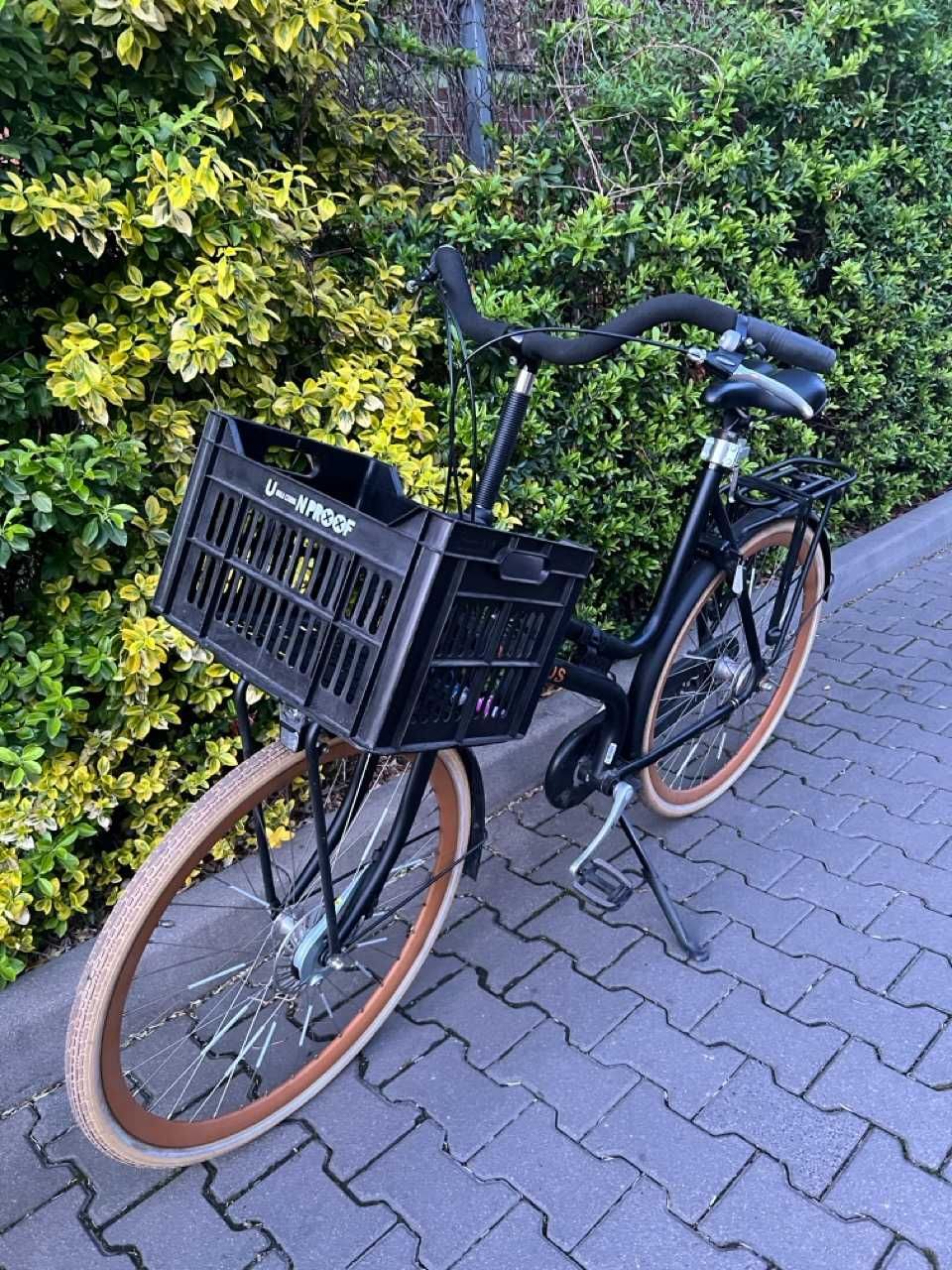 Rower miejski holenderski stylowy BATAVUS QUIP N3 - czarny cargo
