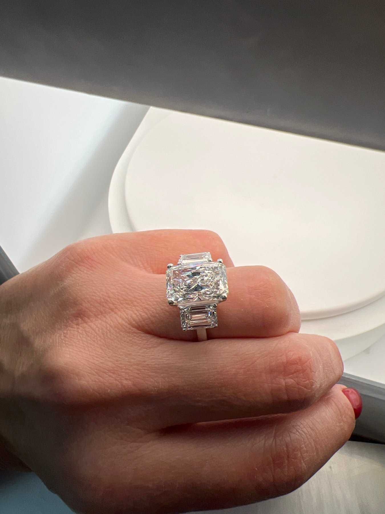 Anel - 14 K Ouro branco - 10.07ct. tw. Diamante