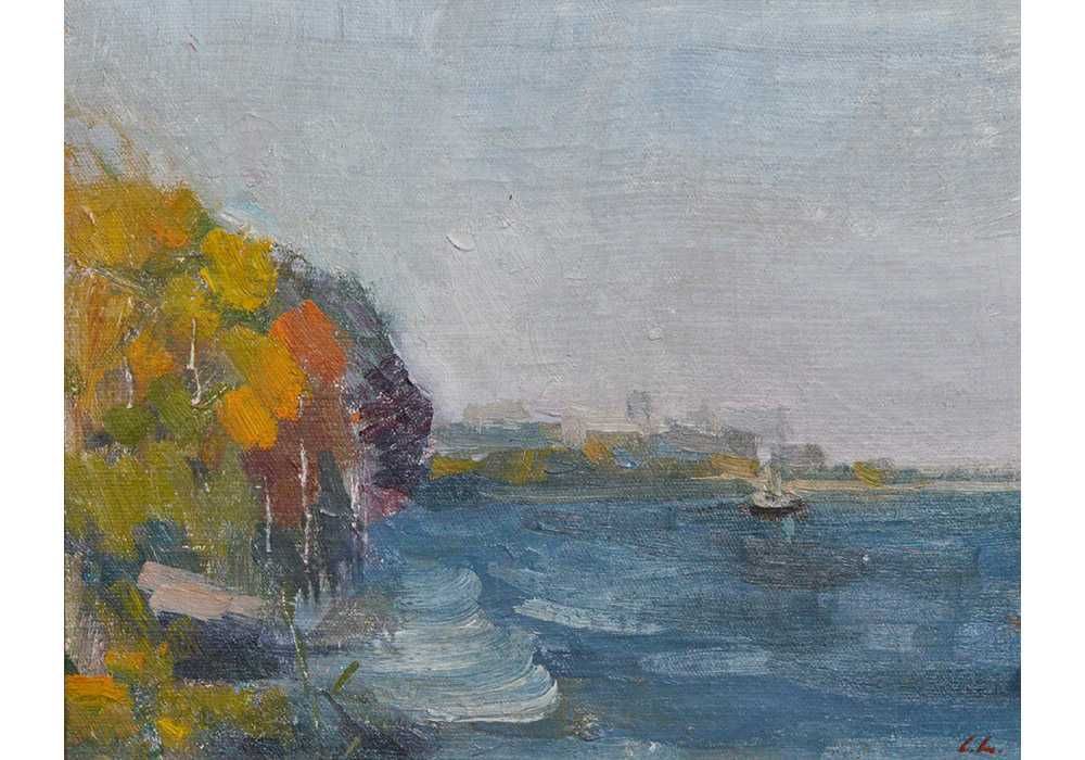 Шишко Сергій (1911-1997) Кораблик Ріка Дніпро 1960і олія/п Експертиза