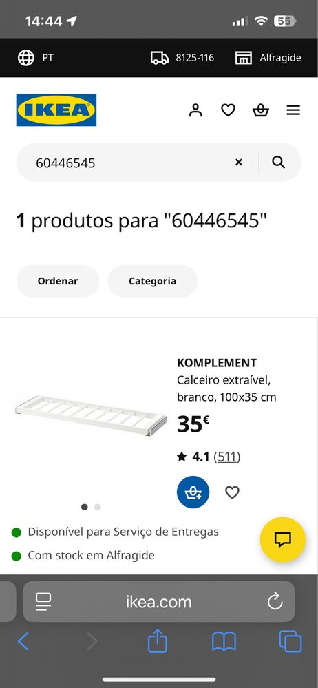 Calceiro e cesto de rede Ikea Komplement