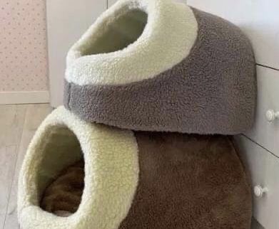 Тепла хутряна хатинка будиночок лежанка лежак для тварин кота собаки