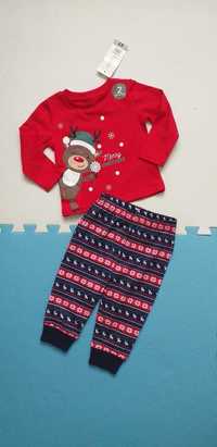 Komplet zestaw Lullaby 68-74 piżama z reniferem na święta świąteczna