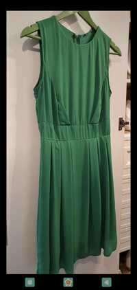 Letnia Sukienka butelkowa zieleń 36 S Orsay szyfon