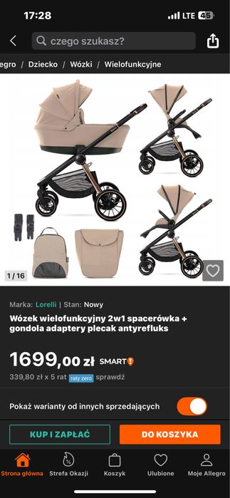 Wózek gleboko-spacerowy