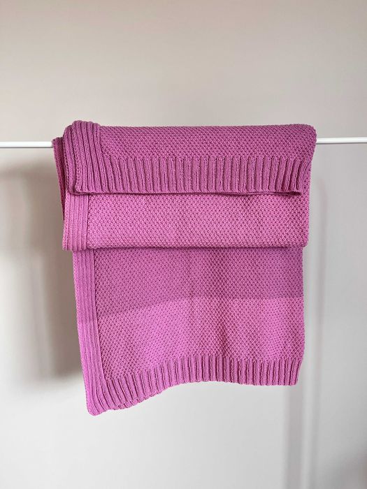 Ręcznie robiony koc na drutach - handmade 100% pasji