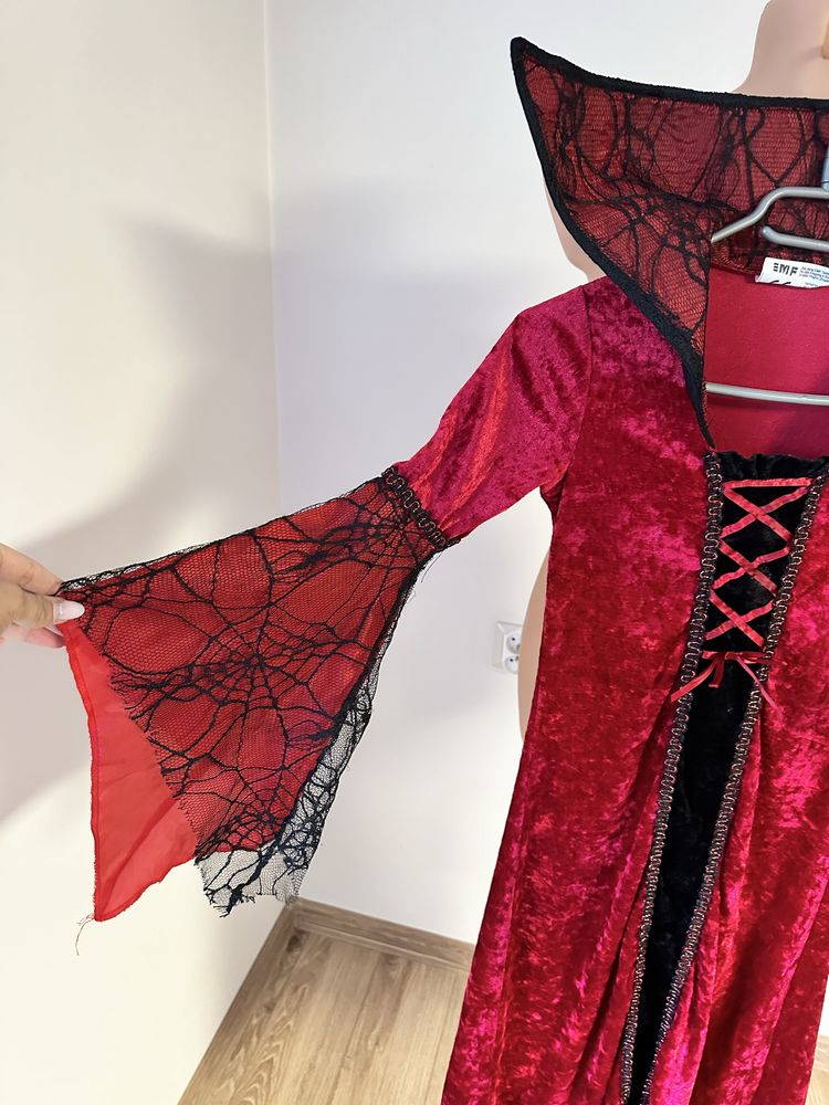 Strój przebranie na halloween 128 cm wiedźma czarownica