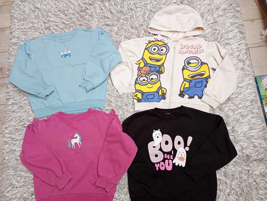 4 bluzy dziewczęce rozmiar 128