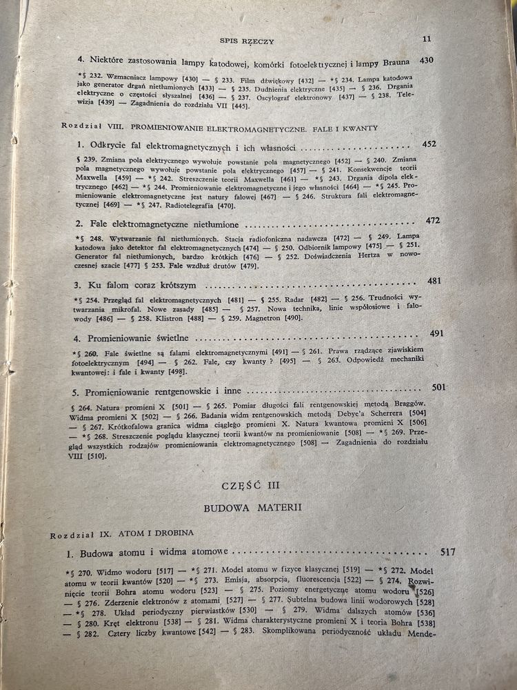 Elektryczność i budowa materii książka 1954 rok