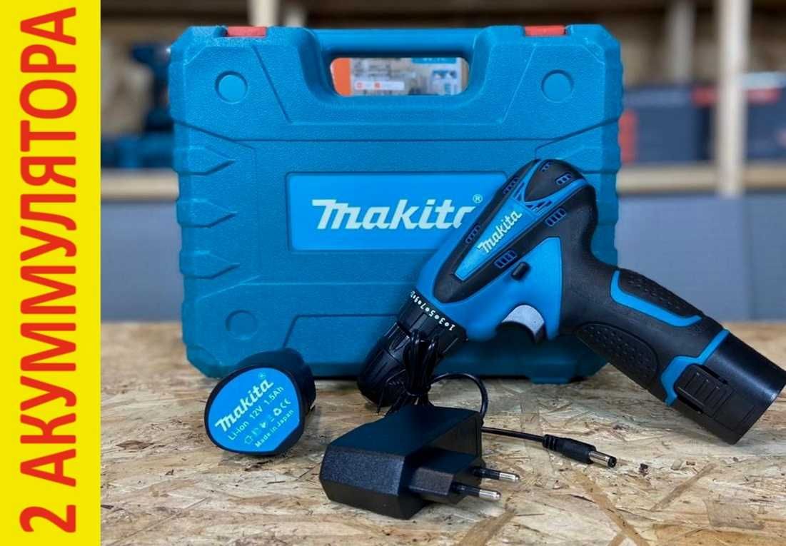 Шуруповерт Makita. Набор инструментов макита. Биты, сверла. Шурупокруп