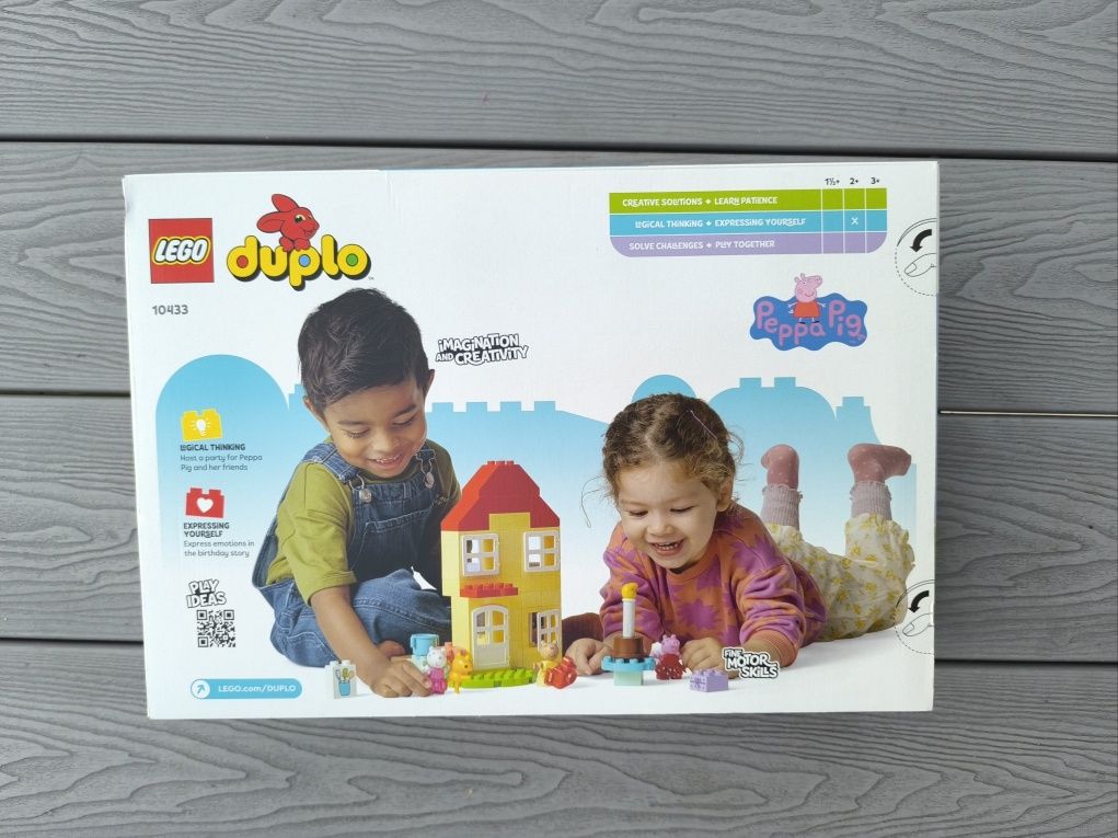 Świnka peppa i domek urodzinowy lego duplo