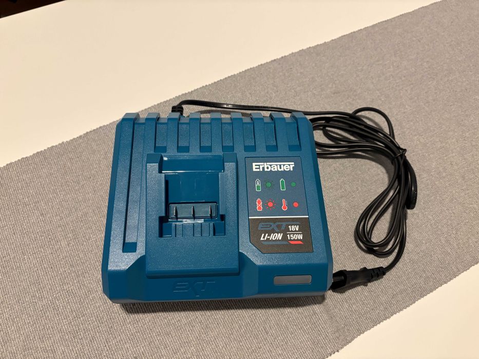 2x ładowarka Erbauer + akumulator 5Ah, nowe