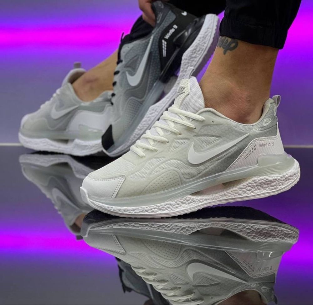 Чоловічі Кросівки Найк  Nike white grey sports 40-44 рм.