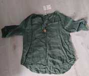 Puro Lino bluzka lniana 100% len 120cm pachy 50 52 khaki nowa z metką