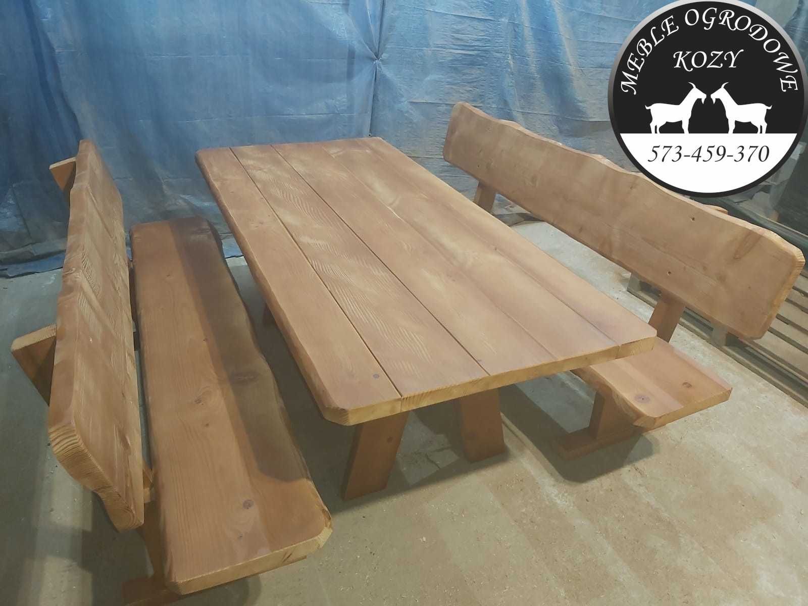 Drewniane meble ogrodowe góralskie biesiadne / lite drewno /stół ławki