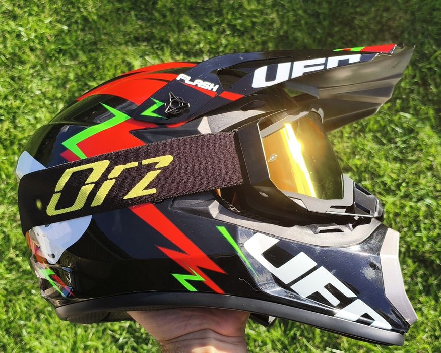 NOWY Kask cross okulary gogle na rower hulajnogę ORZ rozmiar S M