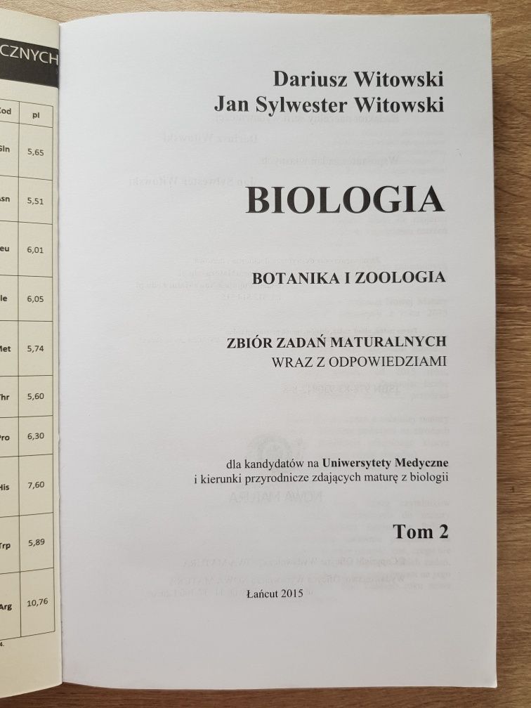 Biologia zbiory zadań Witowski