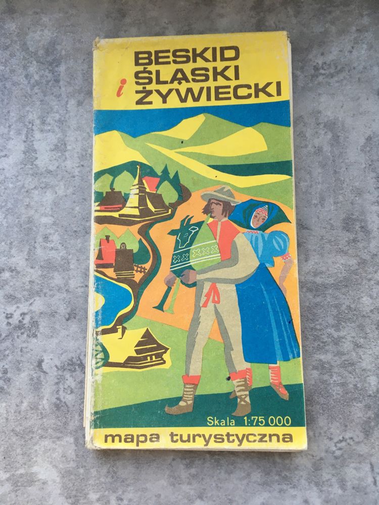 Beskid śląski i żywiecki mapa turystyczna z 1981 r