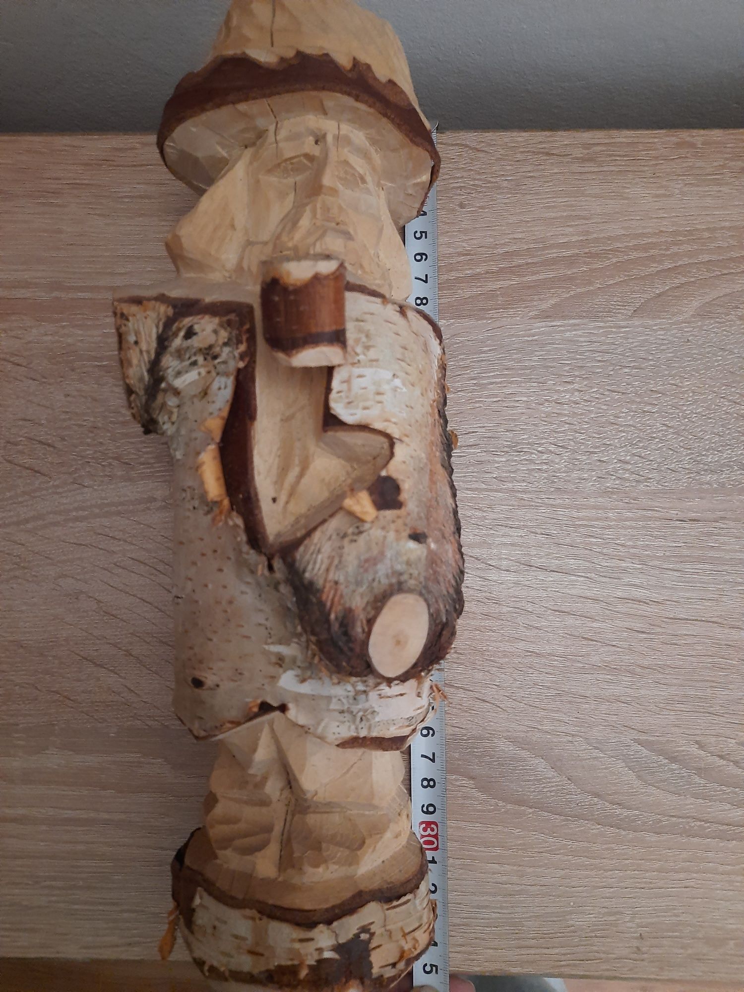 Rzeźba w brzozie Rękodzieło Hand Made Góral z Fajką Podhale Zakopane